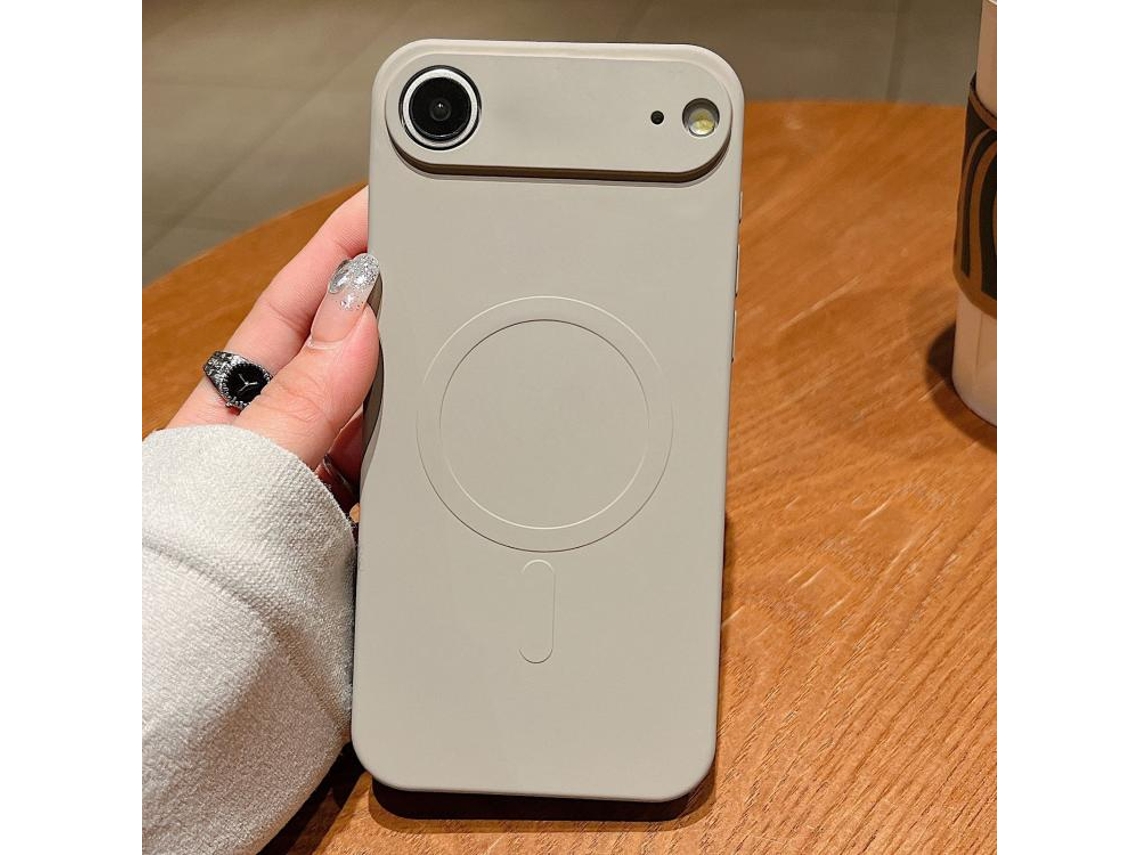 Capa Magsafe Para Iphone Air - Silicone Líquido Com Cor Sólida | Magnética - Cinza