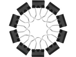 Mini Clips De Metal Para Documentos 15mm, 100-unidades, Preto E Prata, Para Arquivamento E Organização No Escritório