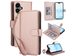 Capa Carteira De Couro Para Iphone 17 - Com Rfid - Para Vários Cartões