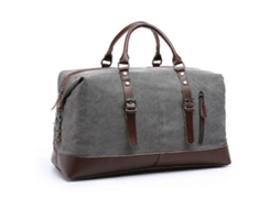 Malas de Viagem Masculinas em Lona e Couro, Cabine, Viagem, Bolsas Lona, ​​bolsas Mão para Cinza AQUAFORGE