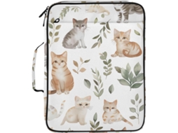 Pasta Sanfonada Expansível Com Estampa De Gatinho Branco Fofo, Com Argolas Removíveis, Organizador Documentos E