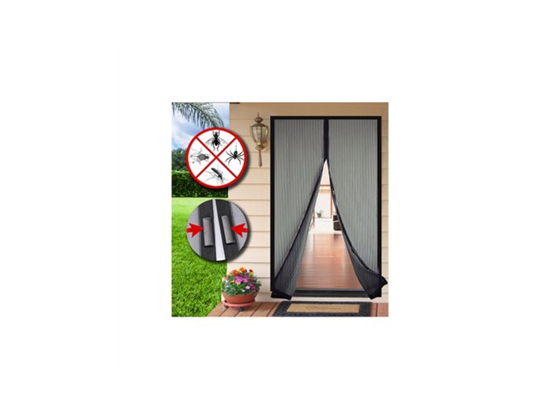 Kit Mosquiteiro Porta Preta Com Imã 100x210cm Epid
