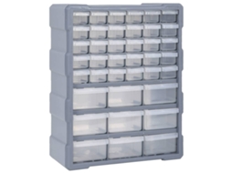 Conjunto 1 Multi-drawer Organiser, Multi-drawer Organisers Vidaxl Cinzeto Polipropileno (39 Gavetas)