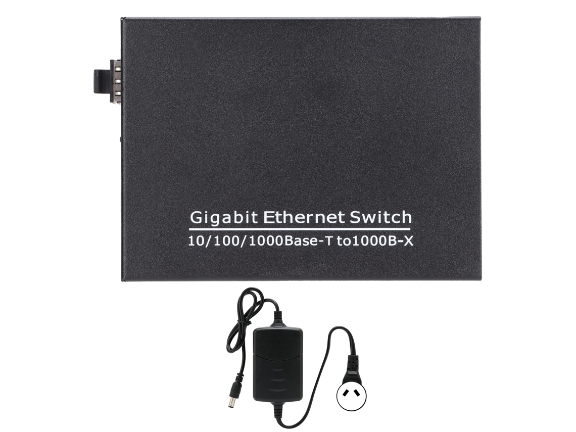 Switch Ethernet Gigabit de 2 Portas TBC MC3712E SFP Plug Play Estável Rede Computador