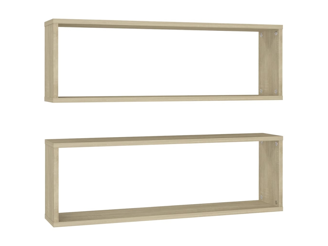 Conjunto de Prateleiras Cúbicas de Parede 2 MAISON EXCLUSIVE Derivados Madeira Carvalho Sonoma