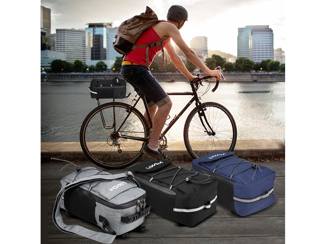 Bolsa Traseira Mali para Bicicleta, isolada, multifuncional, com capa de chuva