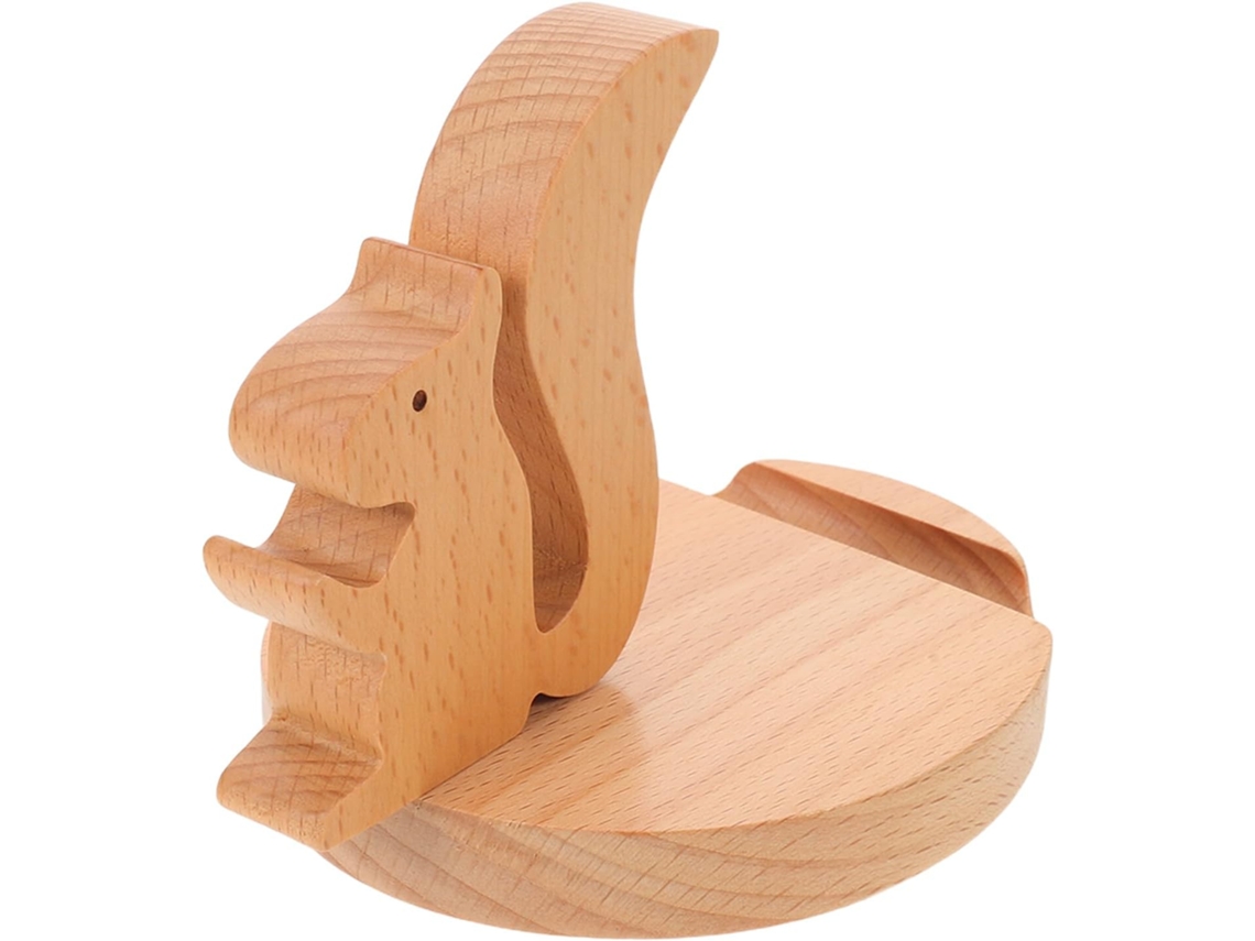 Suporte Para Celular Em Madeira Natural, Com Design Para Chamadas.