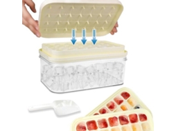 Bloco De Gelo Em Forma De Içone Com Tampão E Escumadeira - 56 Compartimentos - Beige Lijsemmer