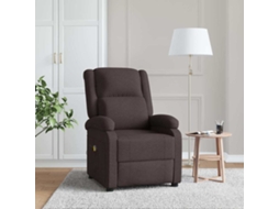 Vidaxl Poltrona De Massagens Tecido Castanho-escuro