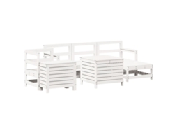 Conjunto 7 de Sofás para Jardim Pinho VIDAXL Maciço Branco
