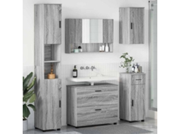 Vidaxl Conjunto De Móveis Para Banheiro 5 Unid. Cinza Sonoma