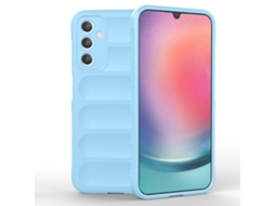 Capa Halinuia Para Samsung Galaxy A25 5g Magic Shield Tpu Flanela Azul Claro (proteção Integral, Interior Em Flanela)