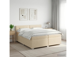 Vidaxl Cama Box Spring Com Colchão Creme 200 X 200 Cm Tecido