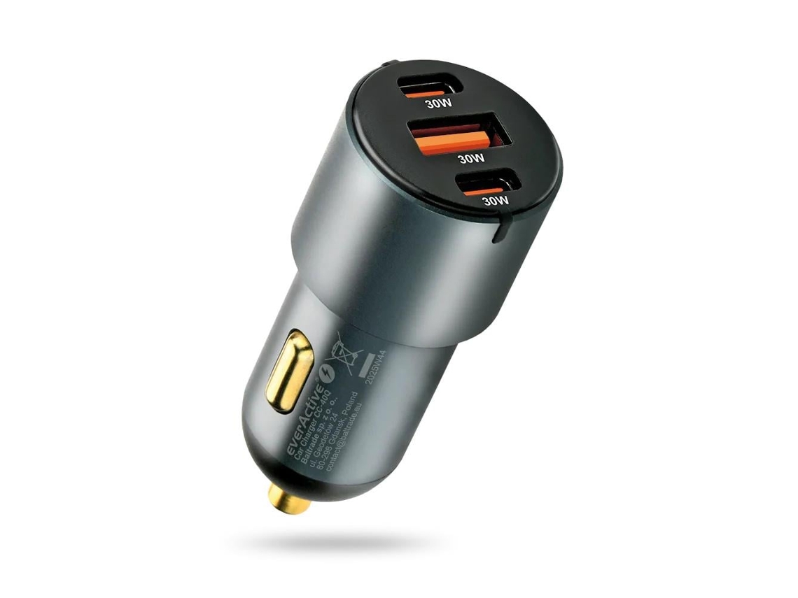 Carregador Veicular EVERACTIVE CC 40Q 2 portas USB-C 60W