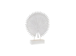 Figura Decorativa DKD HOME DECOR Metal Branco Tropical Madeira Mdf Folha de Planta 36x7x46 cm