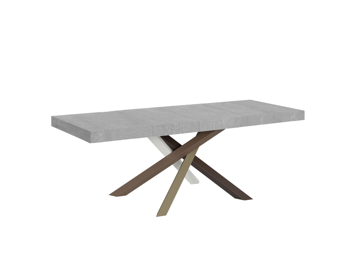 Mesa de Jantar Extensível 90X160/264 Cm Volantis Premium Cimento Quadro 4/C ITAMOBY