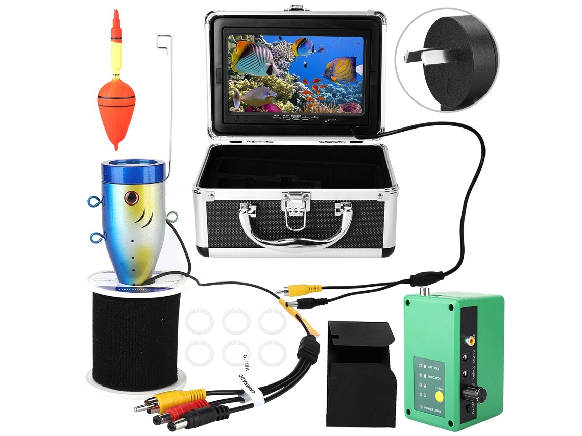 Câmera Subaquática Dvr 7 Polegadas 30m Com Infravermelho 1000 Tvl Localizador De Peixes Monitor De Pesca (au 100 240v)