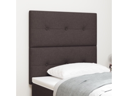 Cabeceira Botão Estofada Marrom Escuro 90 Cm Tecido Lovely Home