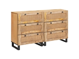 Vidaxl Buffet 2 Unid. 60 X 33 X 75 Cm Madeira De Manga Maciça Castanho