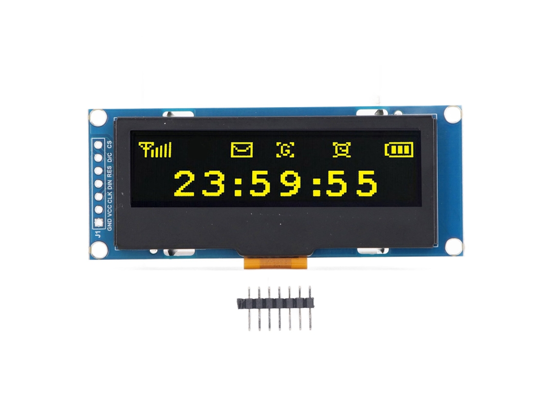 Módulo De Tela Oled 2,23 Polegadas 128x32 Ssd1305 Iic/spi Display Amarelo Para Dispositivos Eletrônicos