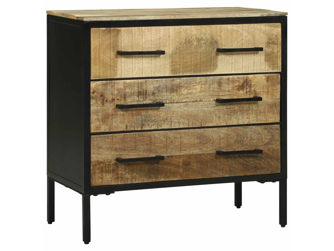 Vidaxl Buffet Com Gaveta 70 X 35 X 70 Cm Madeira De Mangueira Maciça