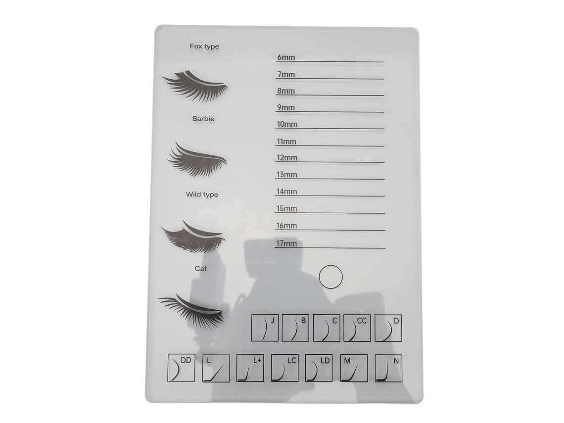 Tray De Cílios Postiços 2 Em 1 6 A 17mm Profissional Com Marcações Claras Para Artistas De Cílios Transparente