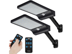 Luz Solar Externa Com Controle Remoto De 172 Leds E Sensor De Movimento, Ip65, 6000k, Para Jardim E Garagem Zeuxo