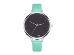 Relógio Feminino de Moda Vintage Simples com Pulseira de Couro Pu Verde Menta