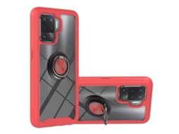 Para Oppo A94 4g / Reno5 Lite Starry Sky Solid Color Series Capa Protetora À Prova De Choque Pc Tpu Com Suporte De Anel E Função Magnética (vermelho