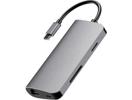 Adaptador HOWEI HW-TC22 (Type-C - HDMI - 8 em 1 - PD+USB-rj45-Card)