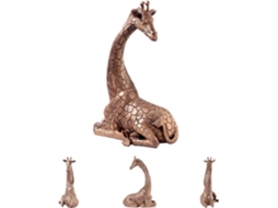 Estatueta Girafa Escultura Resina Impermeável Decoração Quintal Externo Estátua Animal Jardim Pátio Entrada GOKOCO