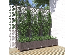 Vidaxl Vaso De Jardim Com Treliça Marrom 120x40x121,5 Cm Pp