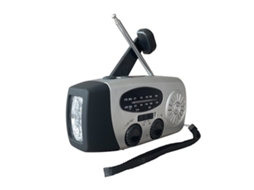 RÁDIO DE MANIVELA AQUAFORGE com célula solar, lanterna, bateria externa de 2000mah