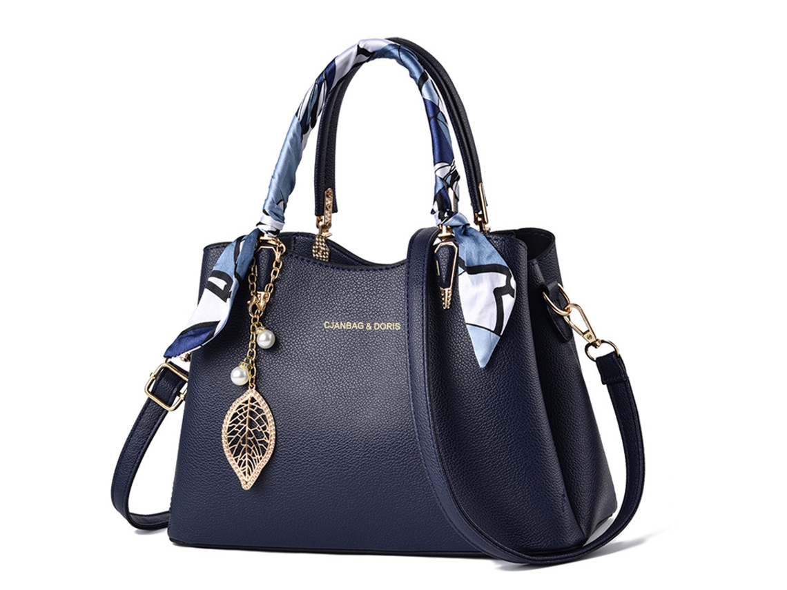 Bolsa Transversal Bolsa de Ombro azul Escuro + Cachecol Azul YUNZII