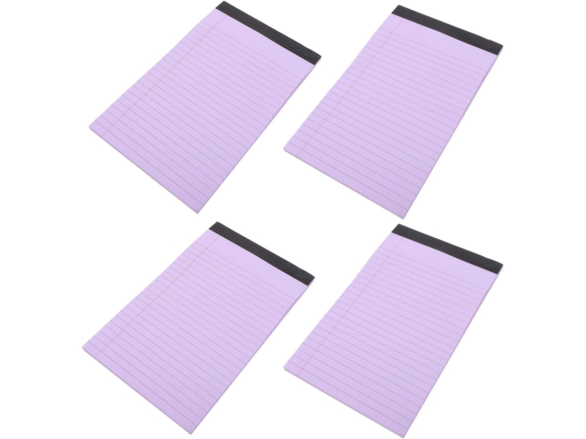Bloc-notes Legal A5 Ligné Destacável Lote De 4 Carnets De Poche Violetas Papier Épais Formato Stylos