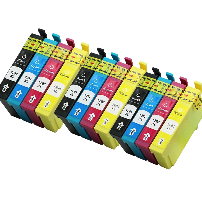 Conjunto de 4 Tinteiros T1295, Compatíveis com Impressoras Epson Sx435w Sx235w Wf 3520 Wf 3540 MDUG