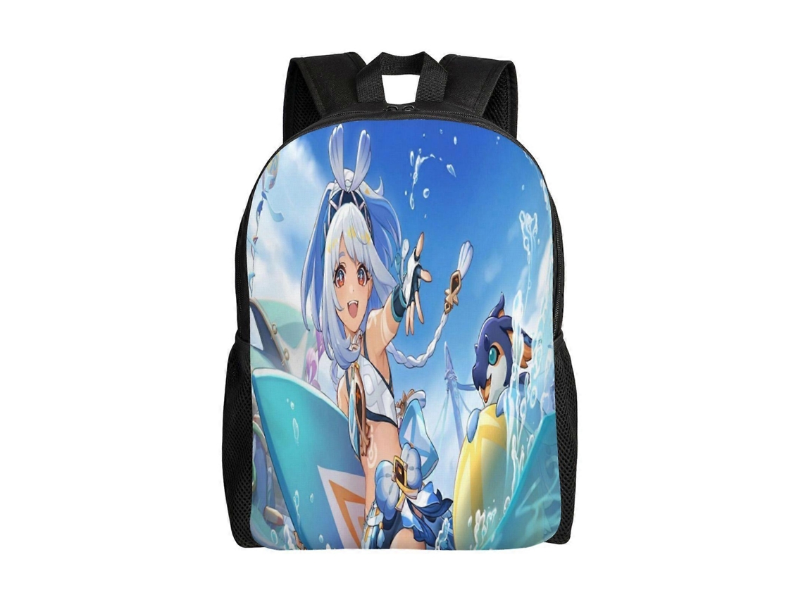 Mochila Genshin Impact F389 Para Estudantes, Leve E Resistente, Impermeável E Com Alça De Ombro Ajustável.