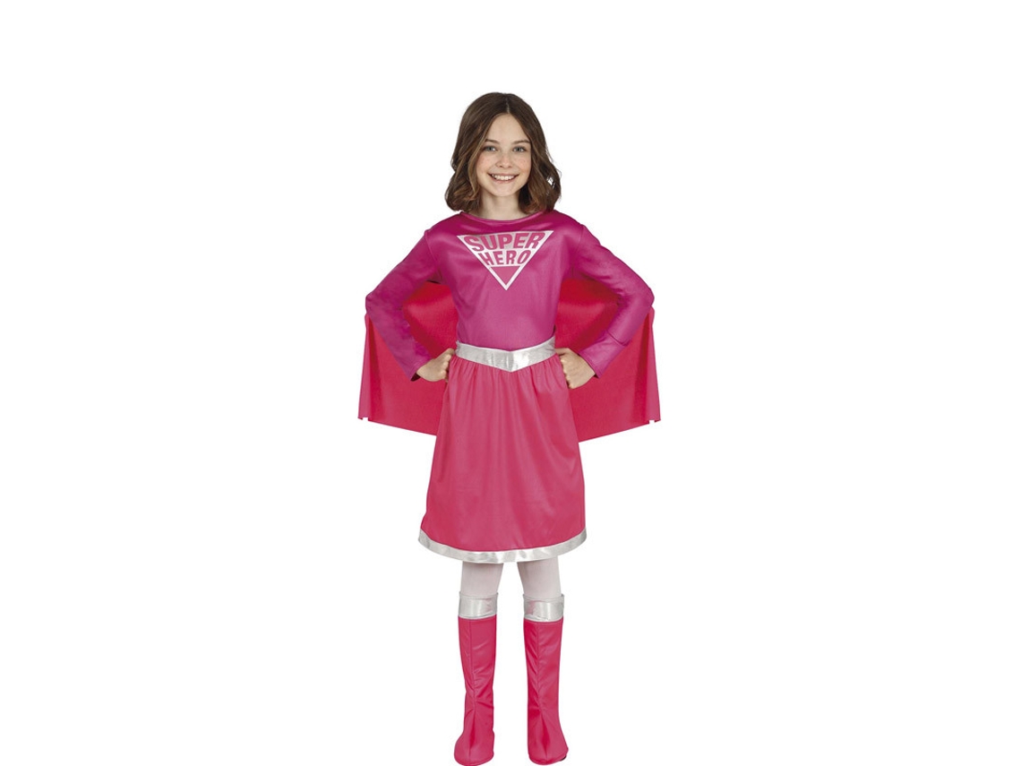 Fato de Menina GUIRCA Super-Heroína Rosa  (7-9 anos)