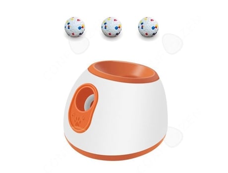 Lançador De Bola Automático 27x26x20cm Lançador De Bola Para Cachorro Com Três Bolas Brinquedo Jogo Puzzle Para Cães Interior Exterior Passionova