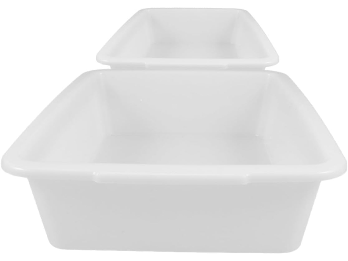 Bandejas Multifuncionais E Material Resistente, Conjunto De 2 Em Plástico Branco.