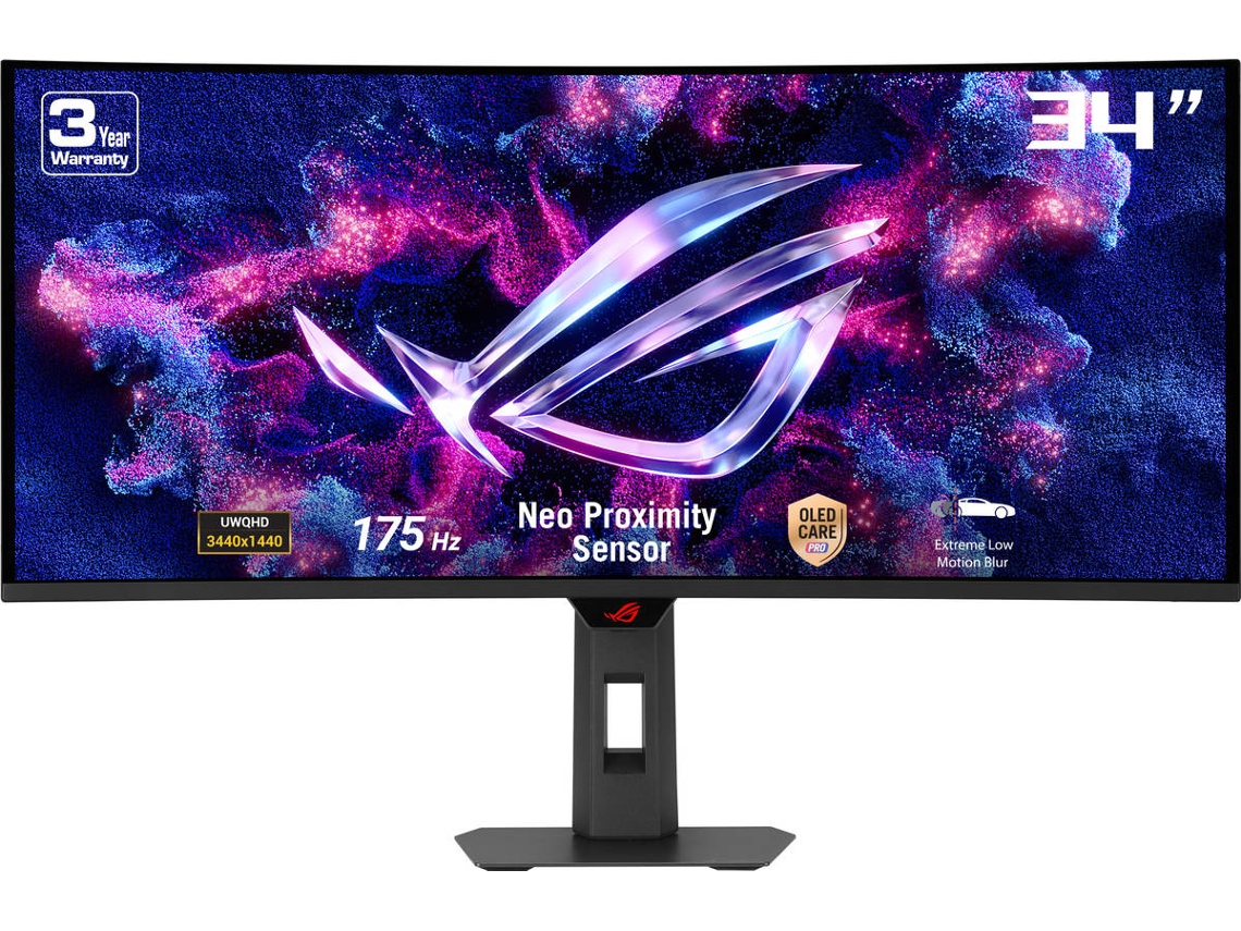 Monitor Gaming ASUS ROG Strix OLED XG34WCDG (34'' - UltraWide Quad HD - 0,03 ms - 175 Hz)