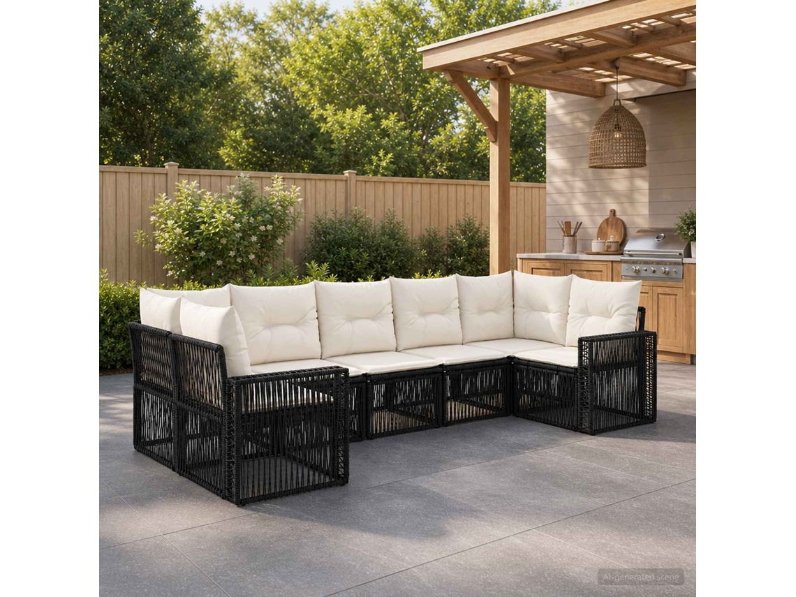 Vidaxl Conjunto De Sofá De Jardim 7 Unid. 7-número De Lugares