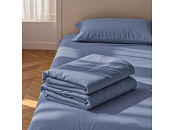 Conjunto De Lençóis Com 2 Fronhas, Macio E Agradável À Pele Para Todas As Estações (azul Jeans/2.5x2.3m) Digitallab