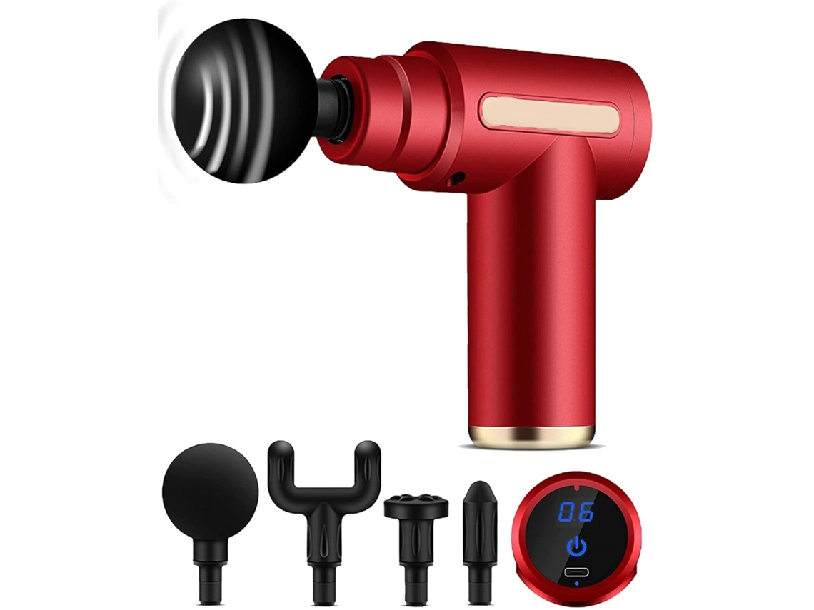 Mini pistola de massagem, relaxamento muscular profundo, relaxamento Brilvibera (vermelha)