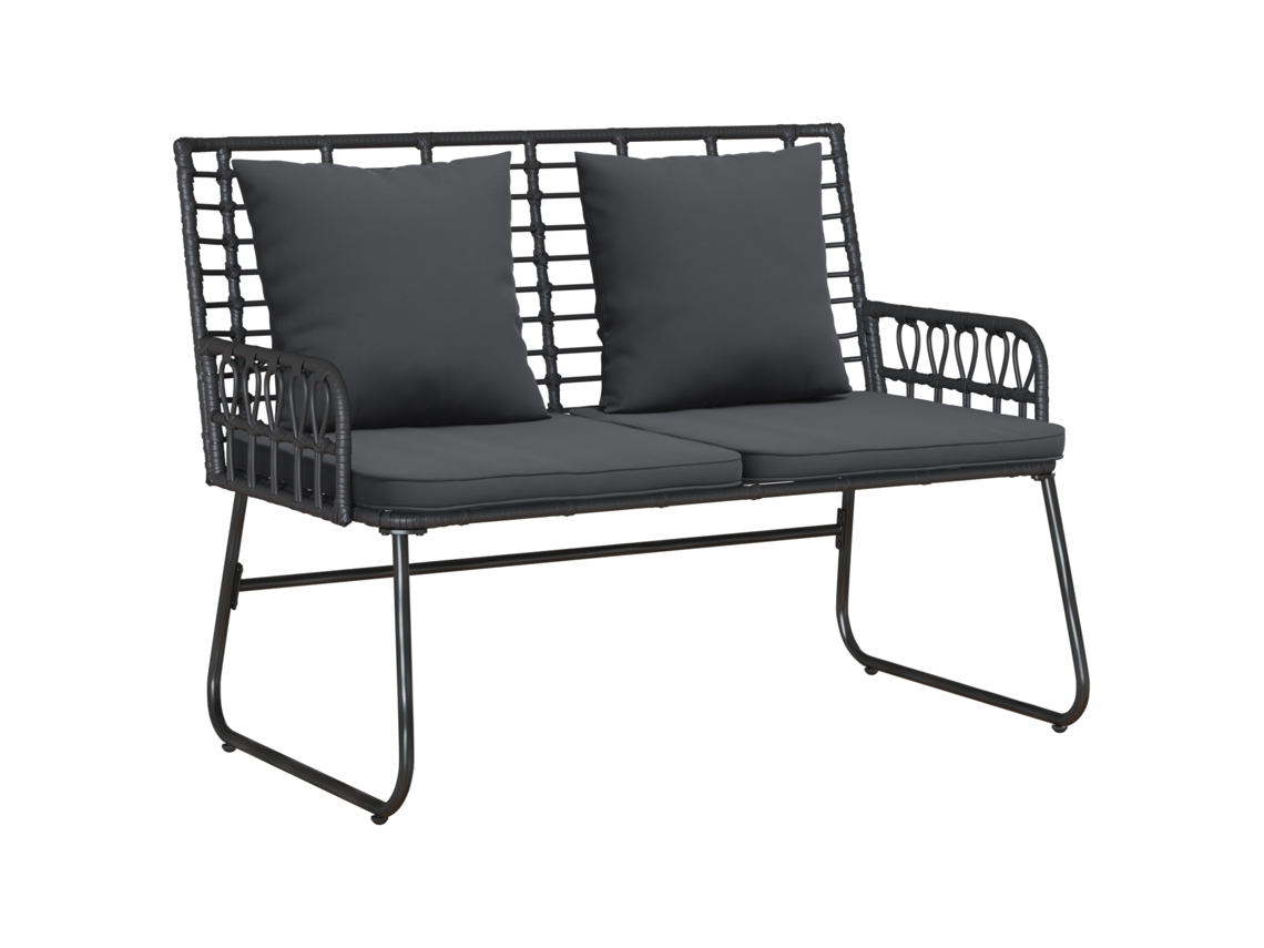 Conjunto 1 Móveis De Jardim Vidaxl Preto Vime Pe (113 X 69 X 83 Cm)