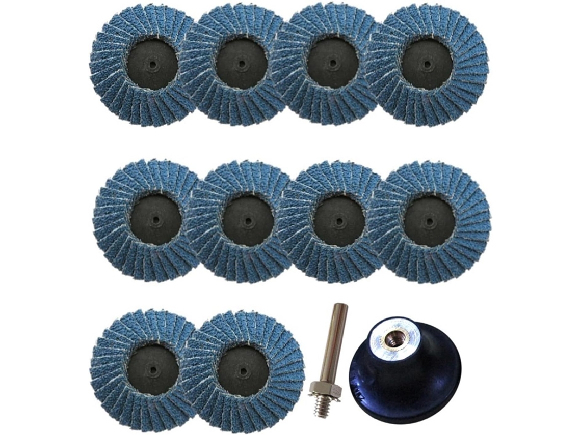 Kit De Discos Lixa Flap 2" 50mm Com Grãos 40/60/80/120, Rodas Alumina