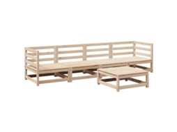 Conjunto 5 de sofás para jardim madeira de pinho VIDAXL maciça