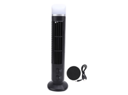 Mali ventilador Torre Sem Lâminas Portátil Usb com Luz Silencioso Ajustável para Mesa Casa Escritório Preto