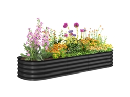 Floreira Elevada De Jardim Com 2 Níveis, Canteiro Para Cultivo E Decoração Exterior