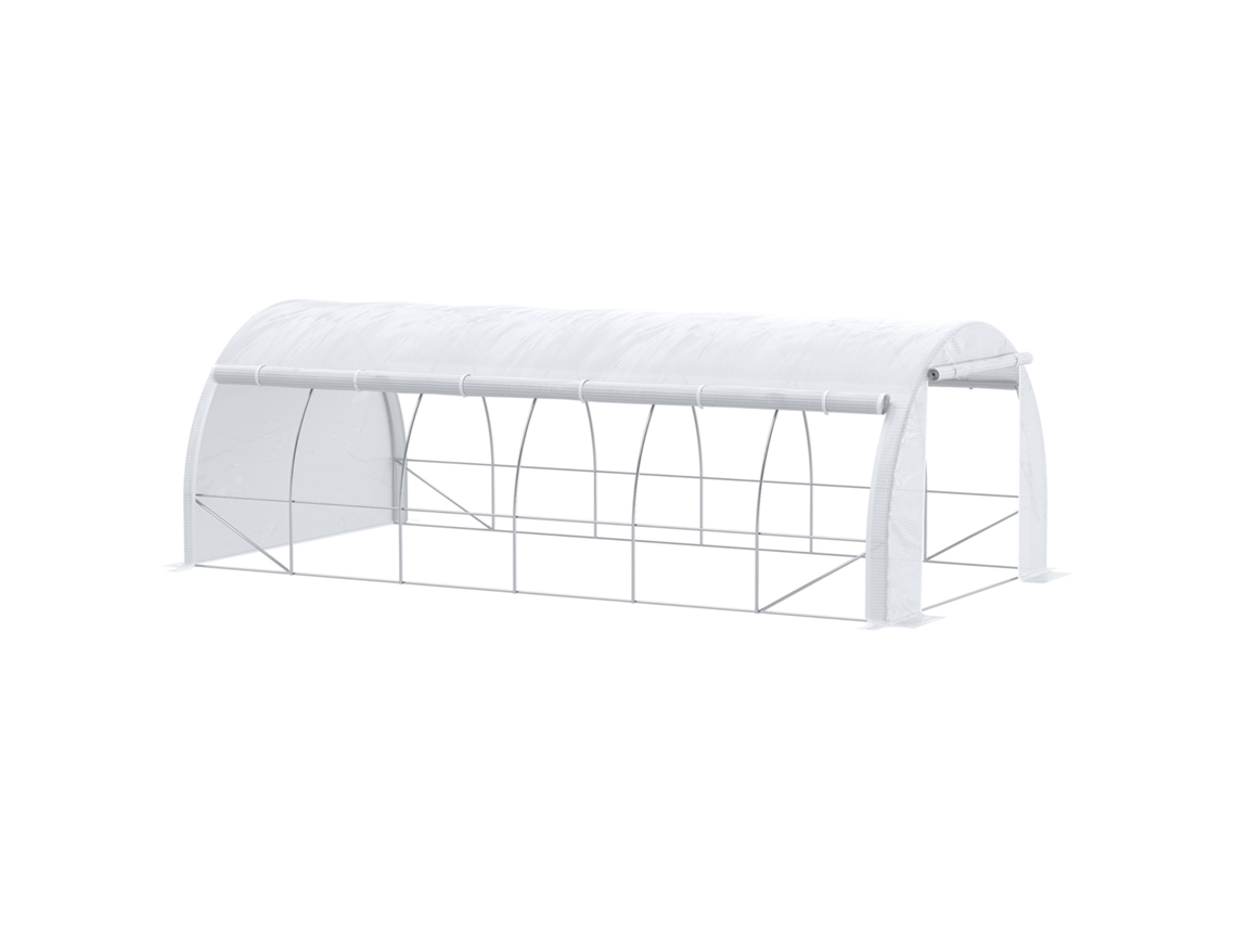 Estufa Jardim BTFORUS 6x3x2m com porta, 12 janelas de rede enroláveis, para hortas e jardins